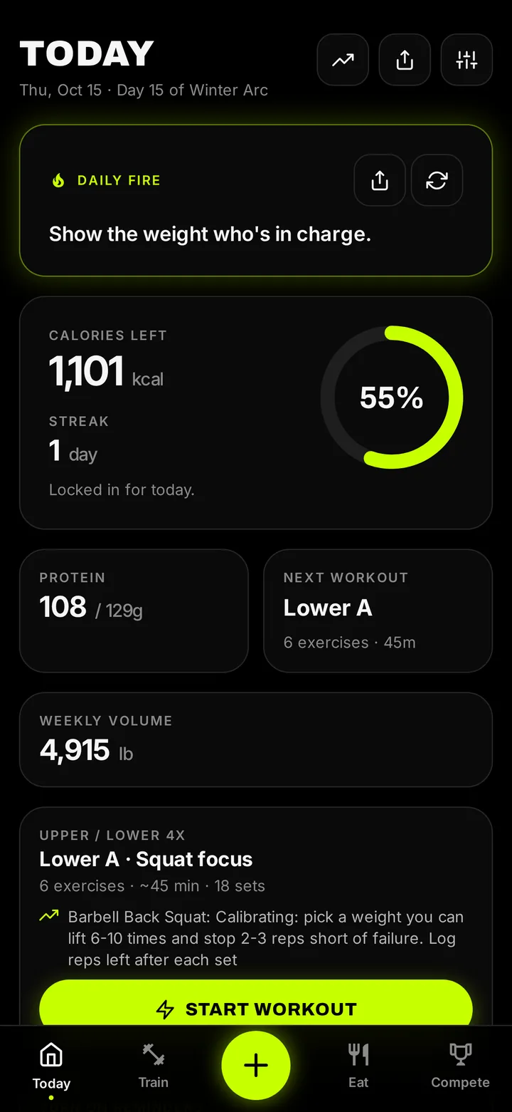 Shredify Workout Tracker With Macros in One App screen
